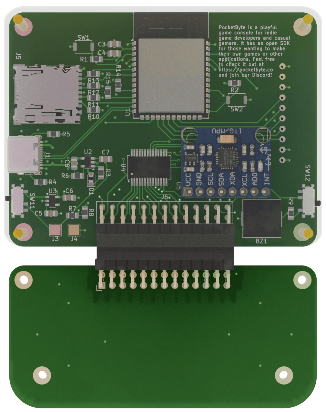 PocketByte REV2 bottom render